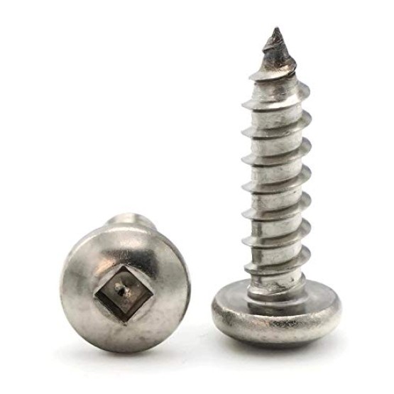 Square Drive Pan Head Sheet Metal Screws 18-8 Stainless Steel - #8 x 3/4" Qty-1,000