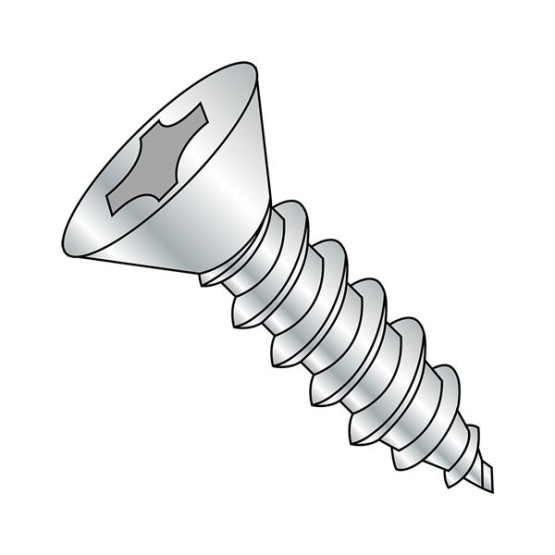 0648ABPF Steel Sheet Metal Screw, Zinc Plated Finish, 82 degrees Flat Head, Phillips Drive, Type AB, #6-20 Thread Size, 3" Length (Pack of 1500)