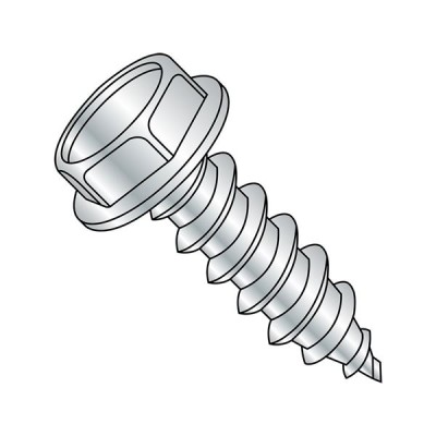 1440AW Steel Sheet Metal Screw, Zinc Plated, Hex Washer Head, Hex Drive, Type A, #14-10 Thread Size, 2-1/2" Length (Pack of 800)