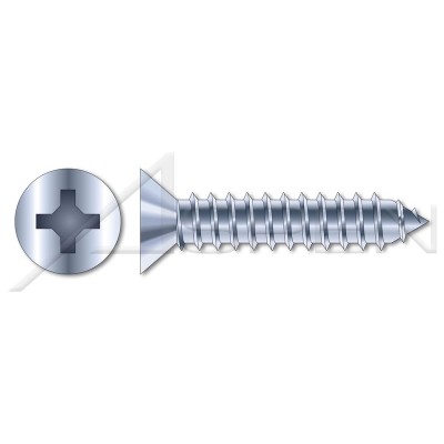 (1600 pcs) M2.2 X 16mm, DIN 7982 / ISO 7050, Metric, Self-Tapping Sheet Metal Screws, Flat Phillips Drive, Full Thread, Steel, Zinc Plated