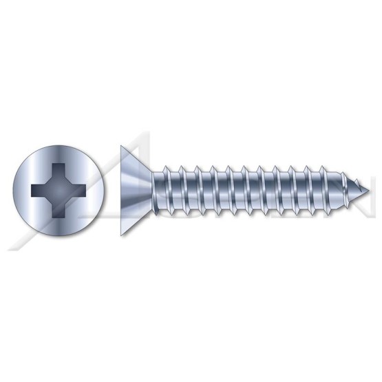 (1600 pcs) M2.2 X 16mm, DIN 7982 / ISO 7050, Metric, Self-Tapping Sheet Metal Screws, Flat Phillips Drive, Full Thread, Steel, Zinc Plated