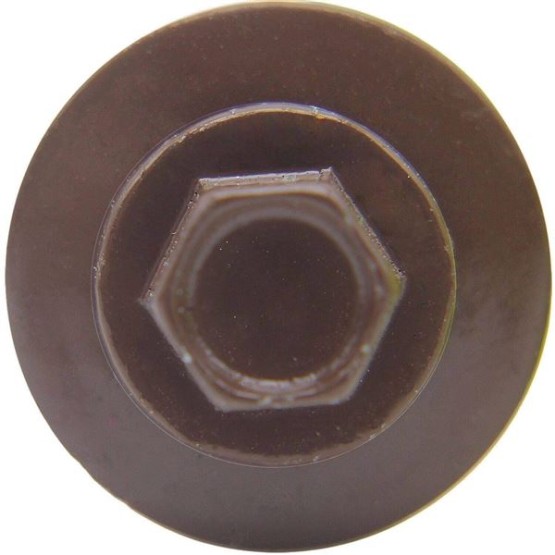 Metal ROOFING SCREWS: (250) 12 x 2-1/2" BROWN Hex Head Sheet Metal Roof Screw. Sharp Point metal to wood siding screws. EPDM washer. Colored head