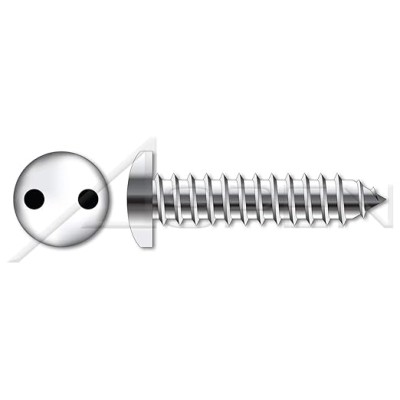 (200 pcs) #10 X 1", Self-Tapping Sheet Metal Security Screws, Pan Head Tamper Resistant Drilled Spanner Drive, Type"AB", AISI 304 Stainless Steel (18-8), Includes Driver Bit