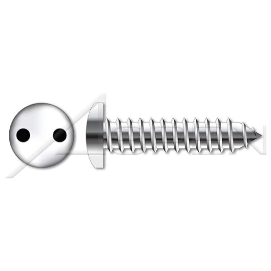 (200 pcs) #10 X 1", Self-Tapping Sheet Metal Security Screws, Pan Head Tamper Resistant Drilled Spanner Drive, Type"AB", AISI 304 Stainless Steel (18-8), Includes Driver Bit