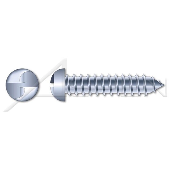 (300 pcs) #12 X 3/4", Self-Tapping Sheet Metal Screws, Round Head Tamper-Resistant One-Way Slotted Drive, Type AB, Steel, Zinc Plated