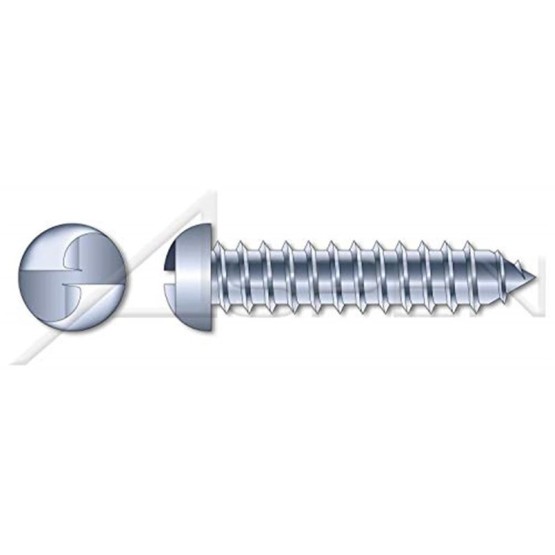 (300 pcs) #12 X 3/4", Self-Tapping Sheet Metal Screws, Round Head Tamper-Resistant One-Way Slotted Drive, Type AB, Steel, Zinc Plated