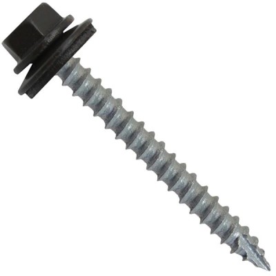 #14 Metal Roofing Screws: (250) Screws x 2-1/2" Dark Bronze Hex Head Sheet Metal Roof Screw. Self Starting/Tapping Metal to woodsheet Metal Screws with EPDM Washer. for Corrugated Roofing