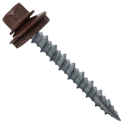 Metal ROOFING SCREWS: (1000) 10 x 1-1/2" Brown Hex Head Sheet Metal Roof Screw. Self starting metal to wood siding screws. EPDM washer. Colored head