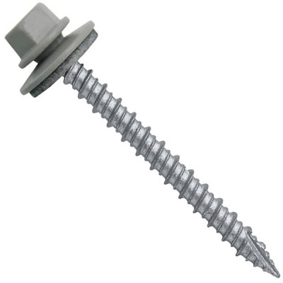 Metal ROOFING SCREWS: (750) 10 x 2" ABC Gray Hex Head Sheet Metal Roof Screw. Self starting metal to wood siding screws. EPDM washer. Colored head