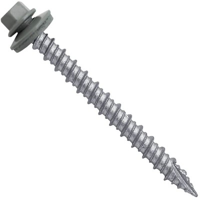 Metal Roofing Screws: (750) 10 x 2 Light Gray Hex Head Sheet Metal Roof Screw. Self Starting Metal to Wood siding Screws. EPDM Washer. Colored Head