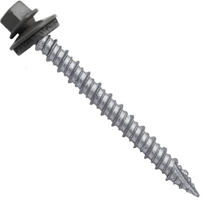 Metal ROOFING SCREWS: (750) 10 x 2" Charcoal Hex Head Sheet Metal Roof Screw. Self starting metal to wood siding screws. EPDM washer. Colored head