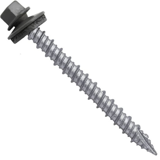 Metal ROOFING SCREWS: (750) 10 x 2" Charcoal Hex Head Sheet Metal Roof Screw. Self starting metal to wood siding screws. EPDM washer. Colored head