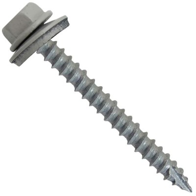 #14 Metal ROOFING SCREWS: (250) Screws x 2-1/2" ABC GRAY Hex Head Sheet Metal Roof Screw. Self starting/tapping metal to woodsheet metal screws with EPDM washer. for corrugated roofing
