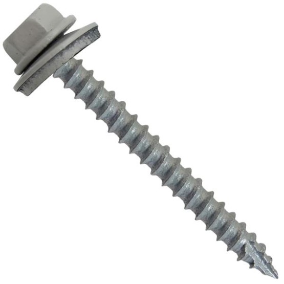#14 Metal ROOFING SCREWS: (250) Screws x 2-1/2" ABC GRAY Hex Head Sheet Metal Roof Screw. Self starting/tapping metal to woodsheet metal screws with EPDM washer. for corrugated roofing
