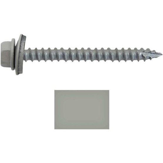 #14 Metal ROOFING SCREWS: (250) Screws x 2-1/2" ABC GRAY Hex Head Sheet Metal Roof Screw. Self starting/tapping metal to woodsheet metal screws with EPDM washer. for corrugated roofing