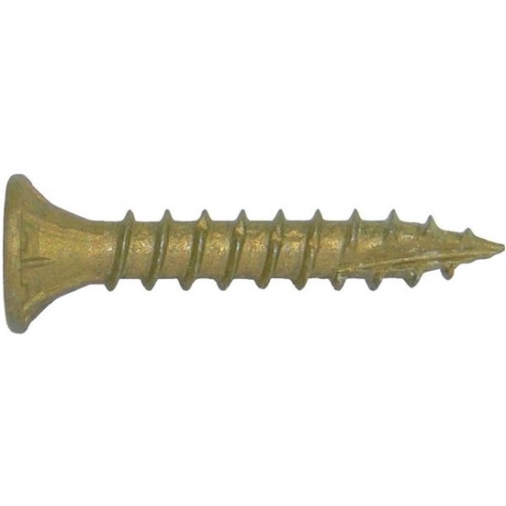 #8 x 1 Bronze Star Exterior Coated Wood Screw - Torx/Star Drive Head - Multipurpose Exterior Coated Torx Drive Wood Screws - (1 Pound - 288 Approx. Screw Count)