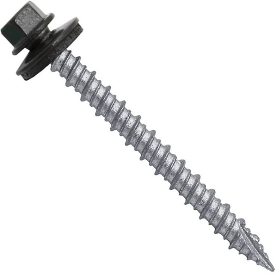 Metal ROOFING SCREWS: (750) 10 x 2" Dark Bronze Hex Head Sheet Metal Roof Screw. Self starting metal to wood siding screws. EPDM washer. Colored head