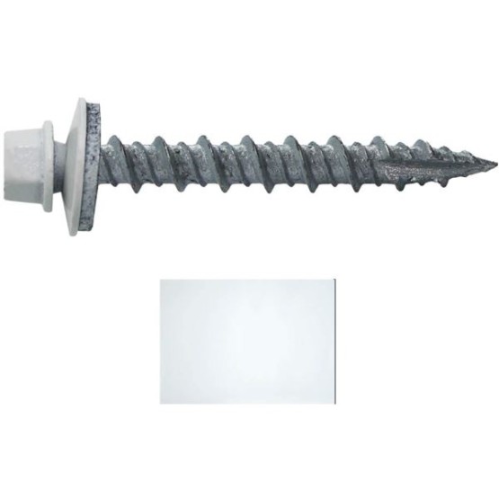 Metal Roofing Screws: (1000) 10 x 1-1/2" Brite White Hex Head Sheet Metal Roof Screw. Self Starting Metal to Wood siding Screws. EPDM Washer. Colored Head