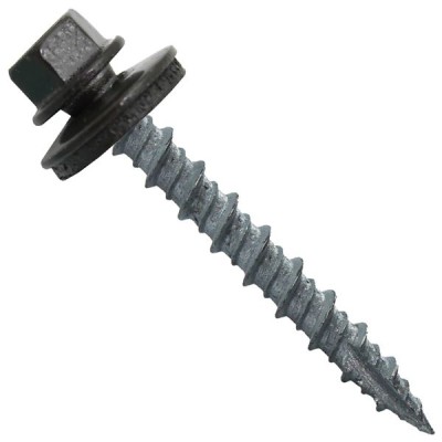 Metal Roofing Screws: (1000) 10 x 1-1/2" Dark Bronze Hex Head Sheet Metal Roof Screw. Self Starting Metal to Wood siding Screws. EPDM Washer. Colored Head