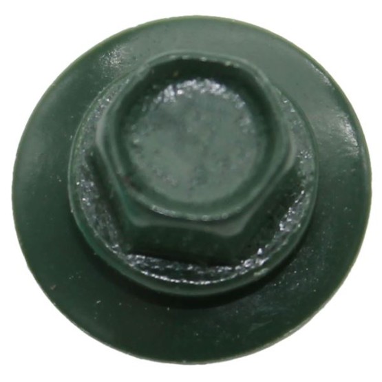 Metal Roofing Screws: (750) 10 x 2 Evergreen Hex Head Sheet Metal Roof Screw. Self Starting Metal to Wood siding Screws. EPDM Washer. Colored Head