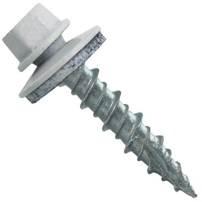 Metal Roofing Screws: (1000) 10 x 1 Brite White Hex Head Sheet Metal Roof Screw. Self Starting Metal to Wood siding Screws. EPDM Washer. Colored Head