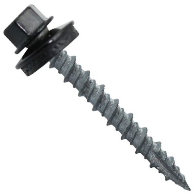Metal ROOFING SCREWS: (250) 10 x 1-1/2" Black Hex Head Sheet Metal Roof Screw. Self starting metal to wood siding screws. EPDM washer. Colored head