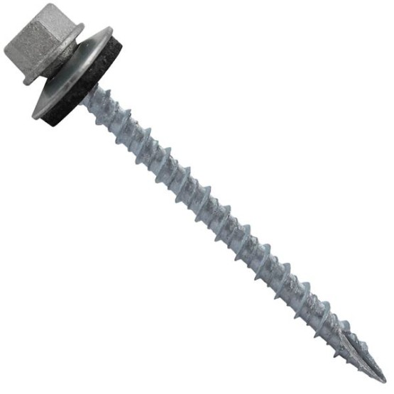 #10 Metal ROOFING SCREWS: (250) Screws x 2-1/2" Galvanized Hex Head Sheet Metal Roof Screw. Self starting metal to wood siding screws. EPDM washer. No Paint