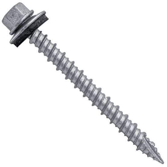 Metal ROOFING SCREWS: (750) 10 x 2" Galvanized Hex Head Sheet Metal Roof Screw. Self starting metal to wood siding screws. EPDM washer. No Paint