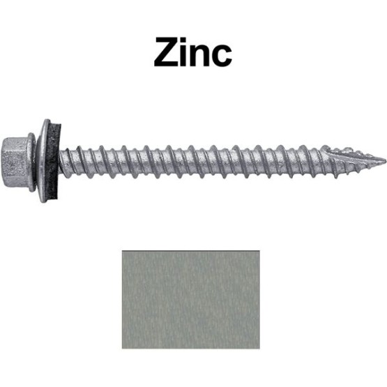 Metal ROOFING SCREWS: (750) 10 x 2" Galvanized Hex Head Sheet Metal Roof Screw. Self starting metal to wood siding screws. EPDM washer. No Paint