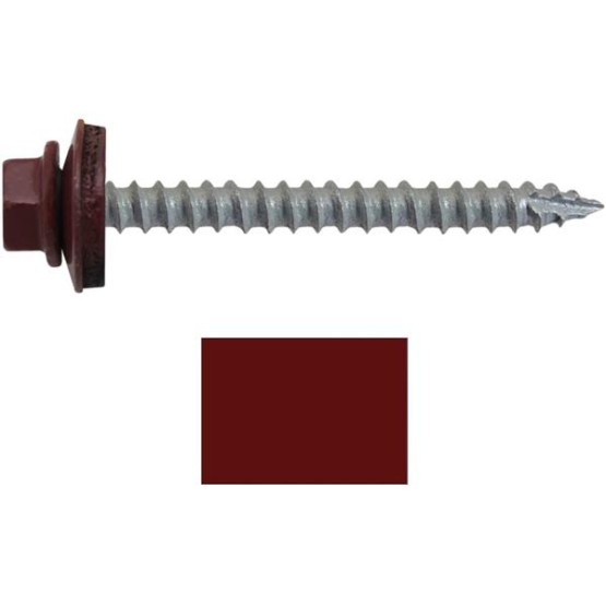 #14 Metal ROOFING SCREWS: (250) Screws x 2-1/2" COLONIAL RED Hex Head Sheet Metal Roof Screw. Self starting/tapping metal to woodsheet metal screws with EPDM washer. for corrugated roofing