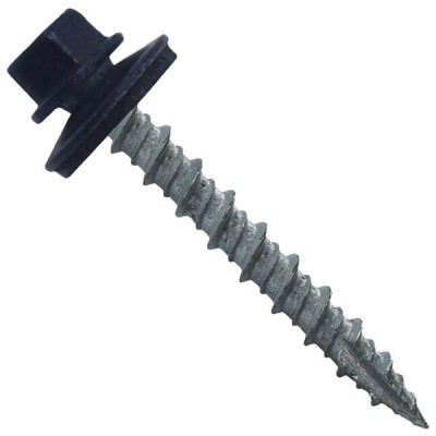 Metal Roofing Screws: (1000) 10 x 1-1/2" Dark Blue Hex Head Sheet Metal Roof Screw. Self Starting Metal to Wood siding Screws. EPDM Washer. Colored Head
