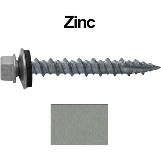 Metal Roofing Screws: (250) 10 x 1-1/2" Galvanized Hex Head Sheet Metal Roof Screw. Self Starting Metal to Wood siding Screws. EPDM Washer. No Paint