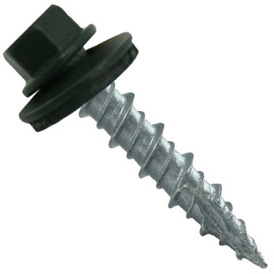 Metal Roofing Screws: (1000) 10 x 1 Hartford Green Hex Head Sheet Metal Roof Screw. Self Starting Metal to Wood siding Screws. EPDM Washer. Colored Head