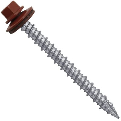 Metal ROOFING SCREWS: (750) 10 x 2" Red Hex Head Sheet Metal Roof Screw. Self starting metal to wood siding screws. EPDM washer. Colored head