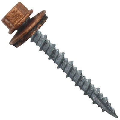 Metal Roofing Screws: (1000) 10 x 1-1/2" Copper Hex Head Sheet Metal Roof Screw. Self Starting Metal to Wood siding Screws. EPDM Washer. Colored Head