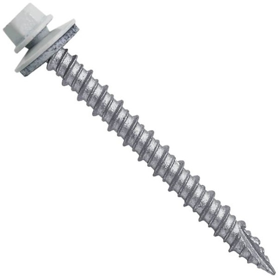 Metal ROOFING SCREWS: (750) 10 x 2" Brite White Hex Head Sheet Metal Roof Screw. Self starting metal to wood siding screws. EPDM washer. Colored head