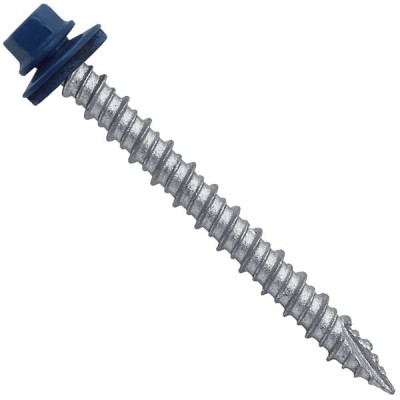 Metal ROOFING SCREWS: (750) 10 x 2" Gallery Blue Hex Head Sheet Metal Roof Screw. Self starting metal to wood siding screws. EPDM washer. Colored head
