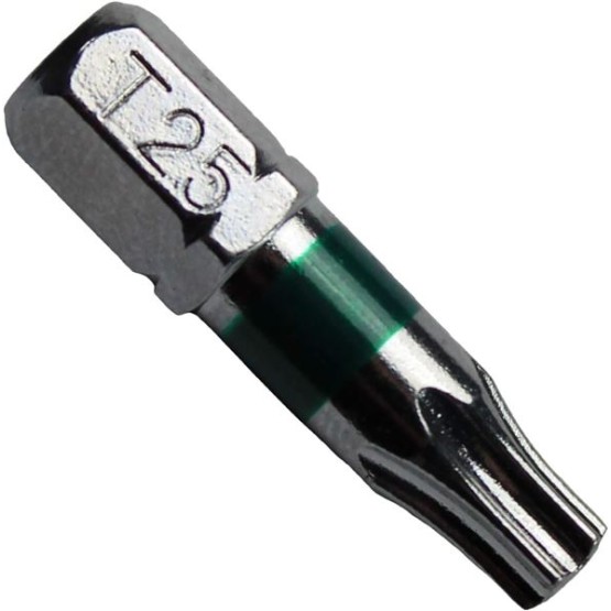 T25 (T-25) Torx/Star Driver Bit - Color Coded T25 x 1" Torx/Star Drive Bit for Screws and Fasteners Requiring T25 (T-25) Size Bits (10 PACK)