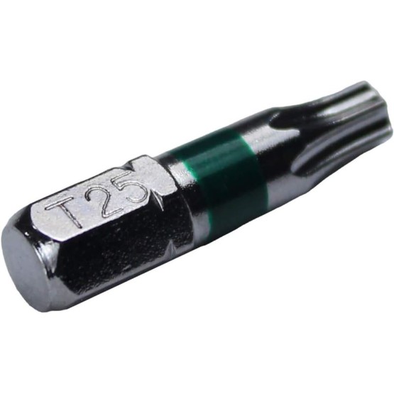 T25 (T-25) Torx/Star Driver Bit - Color Coded T25 x 1" Torx/Star Drive Bit for Screws and Fasteners Requiring T25 (T-25) Size Bits (10 PACK)
