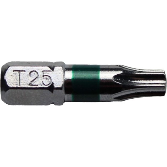 T25 (T-25) Torx/Star Driver Bit - Color Coded T25 x 1" Torx/Star Drive Bit for Screws and Fasteners Requiring T25 (T-25) Size Bits (10 PACK)