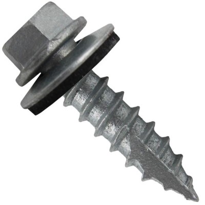 #14 Metal Roofing Screws: (250) Screws x 1" Galvanized Hex Head Sheet Metal Roof Screw. Self Starting Metal to Wood Sheet Metal Screws with EPDM Washer. for Corrugated Roofing