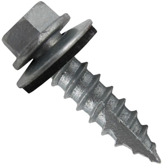 #14 Metal Roofing Screws: (250) Screws x 1" Galvanized Hex Head Sheet Metal Roof Screw. Self Starting Metal to Wood Sheet Metal Screws with EPDM Washer. for Corrugated Roofing