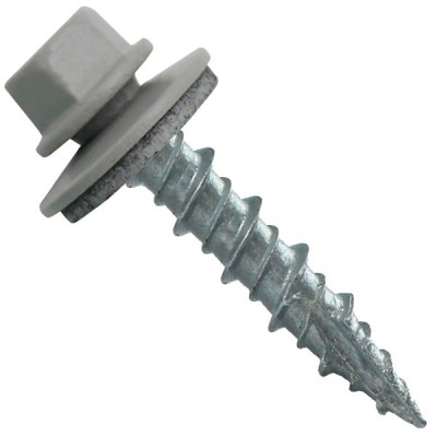 Metal Roofing Screws: (1000) 10 x 1 ABC Gray Hex Head Sheet Metal Roof Screw. Self Starting Metal to Wood siding Screws. EPDM Washer. Colored Head