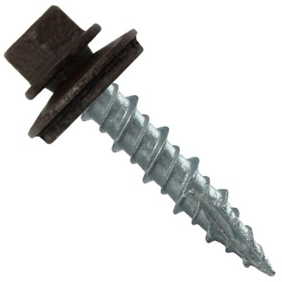 Metal Roofing Screws: (1000) 10 x 1 Mansard Brown Hex Head Sheet Metal Roof Screw. Self Starting Metal to Wood siding Screws. EPDM Washer. Colored Head