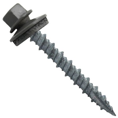 Metal Roofing Screws: (1000) 10 x 1-1/2" Charcoal Hex Head Sheet Metal Roof Screw. Self Starting Metal to Wood siding Screws. EPDM Washer. Colored Head