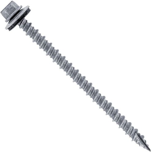 #10 Metal ROOFING SCREWS: (250) 10 x 3" Galvanized Hex Head Sheet Metal Roof Screw. Self starting metal to wood siding screws. EPDM washer. No Paint