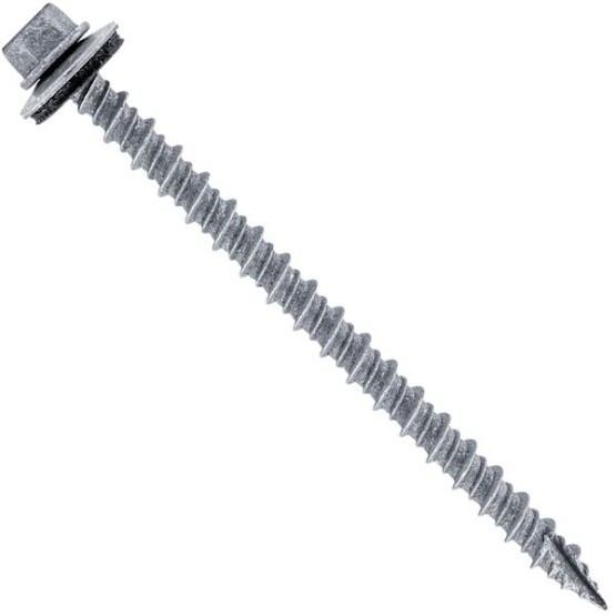 #10 Metal ROOFING SCREWS: (250) 10 x 3" Galvanized Hex Head Sheet Metal Roof Screw. Self starting metal to wood siding screws. EPDM washer. No Paint