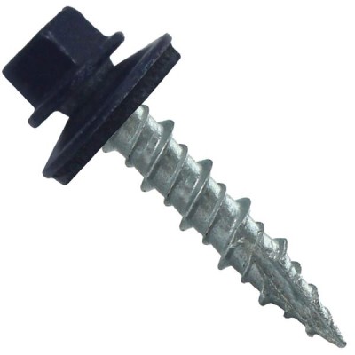 Metal Roofing Screws: (1000) 10 x 1 Dark Blue Hex Head Sheet Metal Roof Screw. Self Starting Metal to Wood siding Screws. EPDM Washer. Colored Head