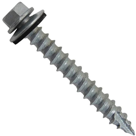 #14 Metal Roofing Screws: (250) Screws x 2" Galvanized Hex Head Sheet Metal Roof Screw. Self Starting Metal to Wood Sheet Metal Screws with EPDM Washer. for Corrugated Roofing