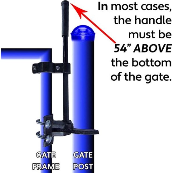 Pool GATE Latch: Child Safety Pool Latch - Push Style Pool Gate Latch for Chain Link 1-3/8" Gate Frames and 2-3/8" Gate Posts - 1 Latch